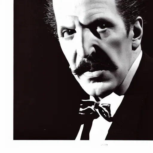 Image similar to dslr photo portrait still of vincent price in the new horror movie, by diane arbus, 8 5 mm, f 1. 8, 8 k,