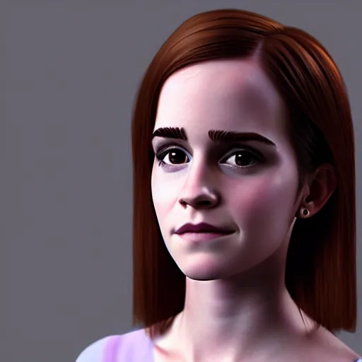 Image similar to 3 d render of emma watson in the style of pixar movies
