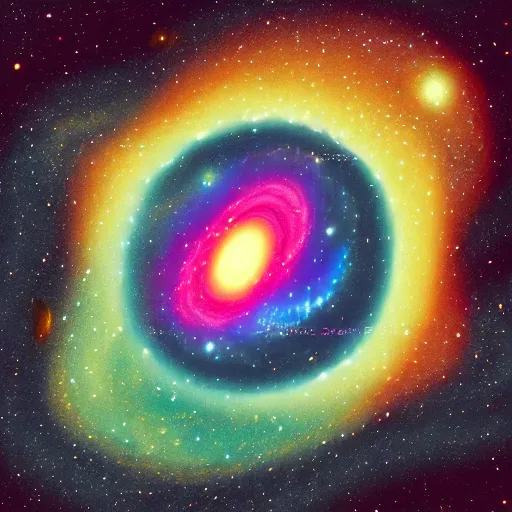 Image similar to cute isometric cosmic galaxy black hole supernova