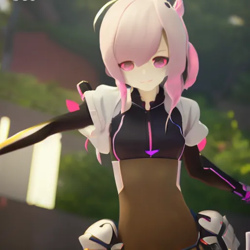 Image similar to a young girl with the appearance of pardofelis from honkai impact 3 rd, design, honkai impact 3 rd, 4 k, maya, octane