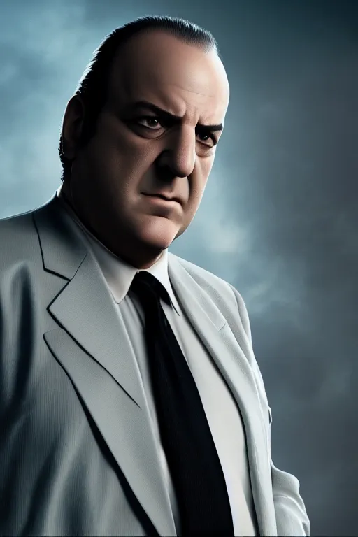 Image similar to [a still of Tony Soprano in Final Fantasy, 4k, HD, high quality, octane]