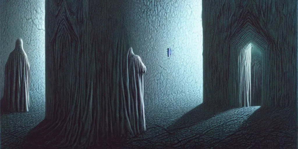 Prompt: a mystical wall by thomas ligotti and wayne barlowe