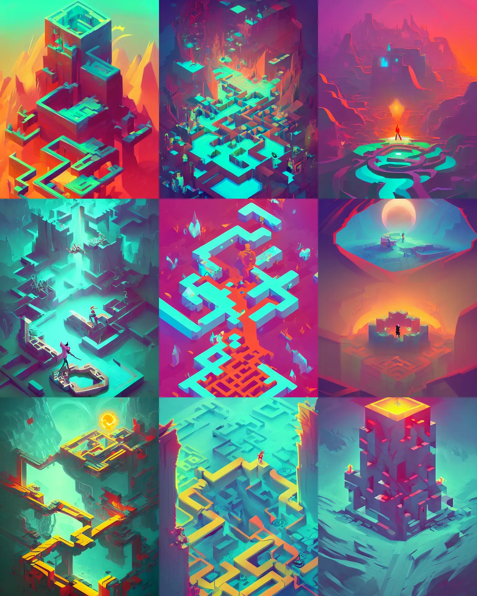 Prompt: An epic digital art of the impossible maze, Artwork by Anton Fadeev, trending on ArtStation