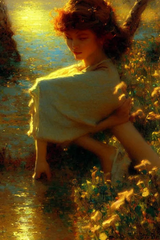 Image similar to Dream, painting by Gaston Bussiere, Craig Mullins
