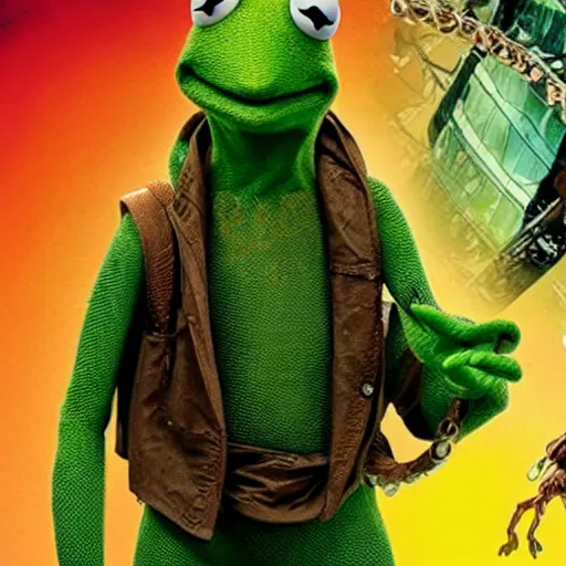 Image similar to photo of Kermit the frog as Doc Ock in averngers movie