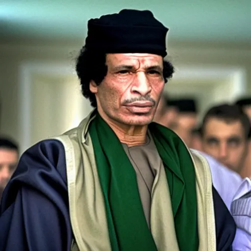 Image similar to A still of Muammar Gaddafi in Mean Girls