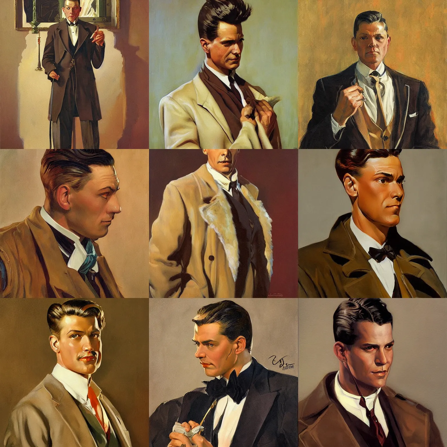 Prompt: Falco Lombardi, full color painting by J.C. Leyendecker