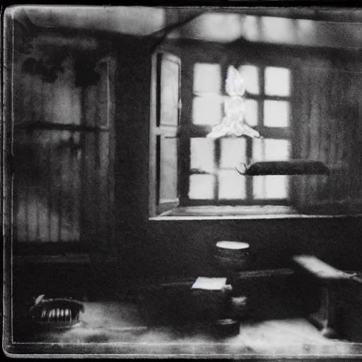 Image similar to opium den in use, monochrome film, soft focus, dreamlike,