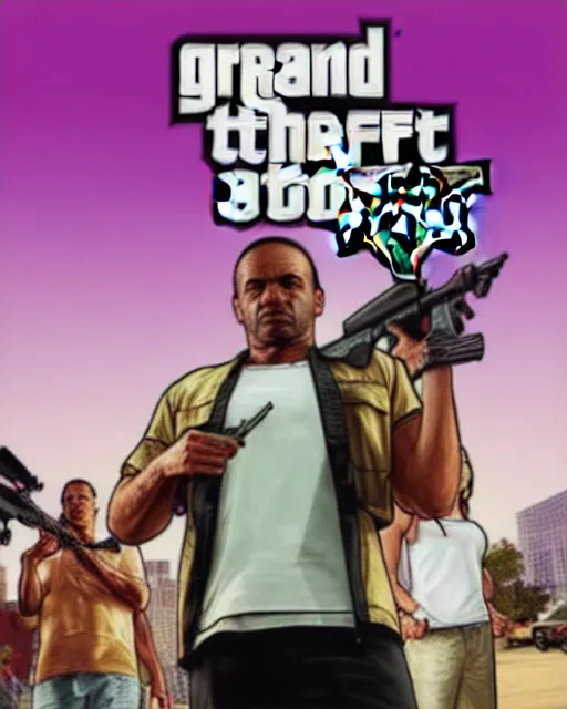 Prompt: grand theft auto 5 cover art of a chicken