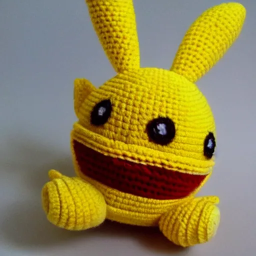 Image similar to a crochet Pikachu