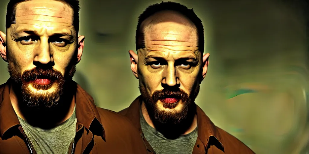 Image similar to Tom Hardy as from breaking bad series, cinematic lighting