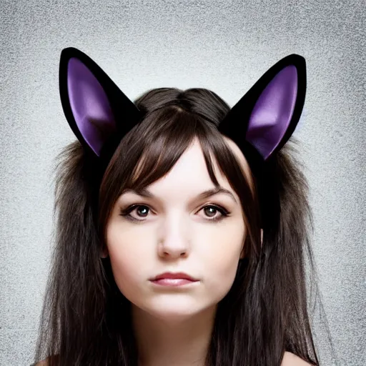 Image similar to a portrait of a girl with cat ears