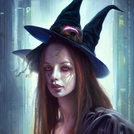 Prompt: a beatiful painting of portrait, A witch with an owl madk, cyberpunk, by Mizuri AU and Soufiane Idrassi and BONDARTS and Tomasz Alen Kopera and Klaus Wittmann and Deathburger and Daniel Romanovsky and Aku, trending on artstation