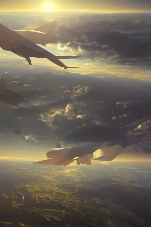 Prompt: The end of the word, airplane view, matte painting, ilya kuvshinov landscape, very detailed, ArtStation