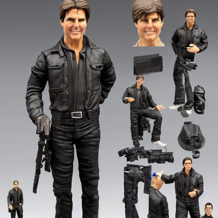 Prompt: tom cruise, a goodsmile figure of tom cruise, figurine, detailed product photo,