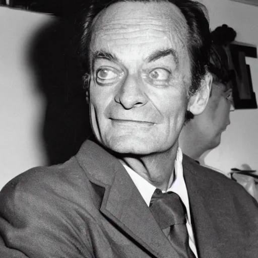 Prompt: Richard Feynman being disappointed by the fact that he bought some shitcoins on some shady cryptocurrency exchange