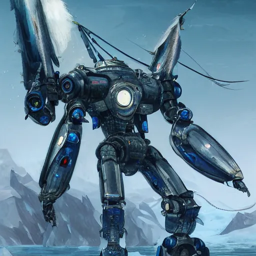 Image similar to pacific rim robot standing in Antarctica, full body, steam punk, 70's sci-fi, extremely detailed digital painting, in the style of Fenghua Zhong and Ruan Jia and Jermy lipking and peter mohrbacher, mystic colors, highly detailed, deep aesthetic, 8k, highly ornate intricate details, cinematic lighting, rich colors, digital artwork, ray tracing, hyperrealistic, photorealistic, cinematic landscape, trending on artstation,