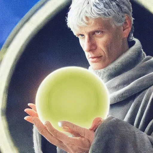 Image similar to Merlin pondering his orb