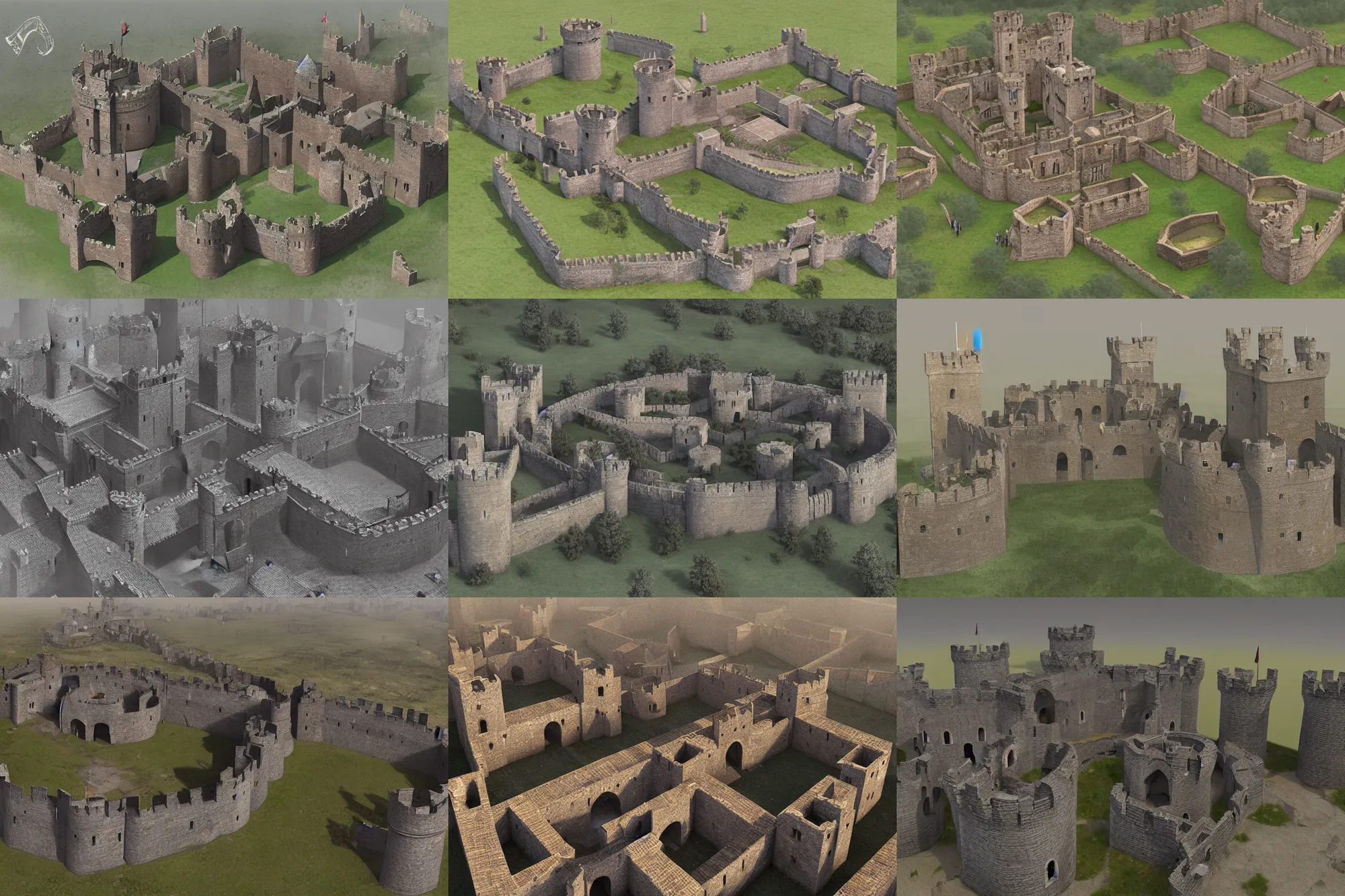 medieval castles birds eye view