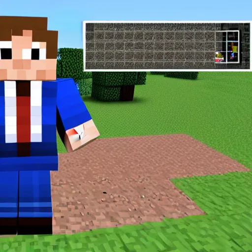 Image similar to united states president barack obama on hypixel minecraft server, screenshot, 2 0 1 5