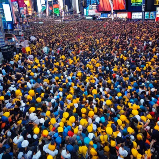 Image similar to giant foot over the crowd standing on times square, ready to squash them