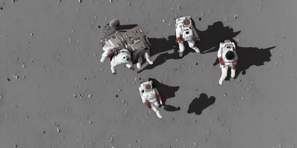 Image similar to dog astronauts on the surface of Mars, 8k, highly detailed