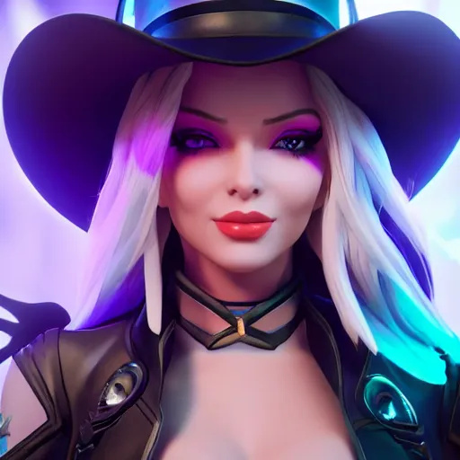 Image similar to still of pretty Ashe (League of Legends) in KDA More music video. 3d render, octane render, game art, realistic, highly detailed, trending on artstation, 4k, trending on artstation, pixar, cgsociety, unreal engine 5, redshift render, trending on artstation, blender, behance, cg