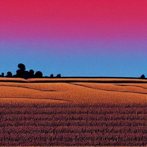 Image similar to endless bland midwestern grain gradient wheat cornfields by bill watterson from mulan ( 1 9 9 7 )