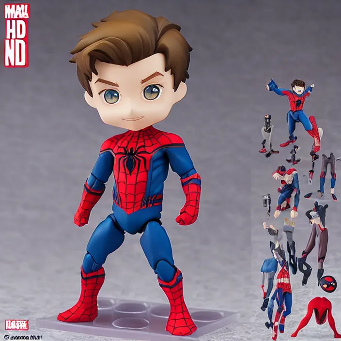 Image similar to tom holland, an anime nendoroid of tom holland spiderman, figurine, detailed product photo