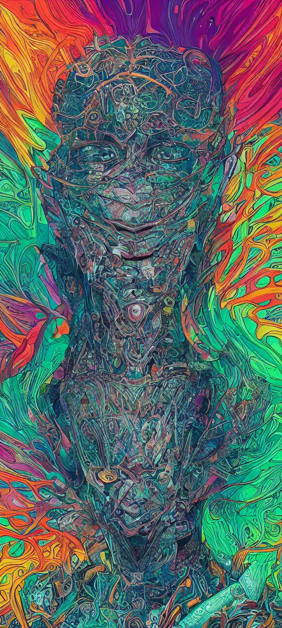 Image similar to android jones alex grey android jones alex grey mark cooper, artgerm artstation award winning photorealistic detailed hypervivid intense fantasy concept art, hypervivid intense mcbess, the sea by dan mumford