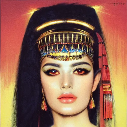 Prompt: portrait of cleopatra, by noriyoshi ohrai