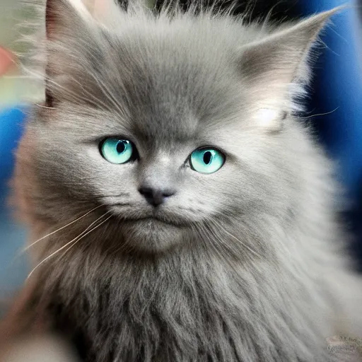 Image similar to A happy nebelung