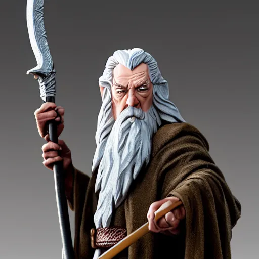 Image similar to Gandalf as a figurine, artstation, studio, light, 8K