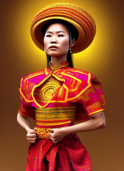 Prompt: photo of a gorgeous lao woman wearing a traditional laos dress in the style of stefan kostic, realistic, sharp focus, 8 k high definition, insanely detailed, intricate, elegant, art by stanley lau and artgerm