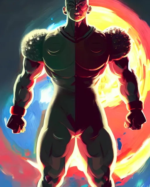 Prompt: gigachad luigi bodybuilder standing in front of a atomic blast like one punch man wearing a suit in the fight club city, fantasy character portrait, ultra realistic, anime key visual, full body concept art, intricate details, highly detailed by greg rutkowski, ilya kuvshinov, gaston bussiere, craig mullins, simon bisley