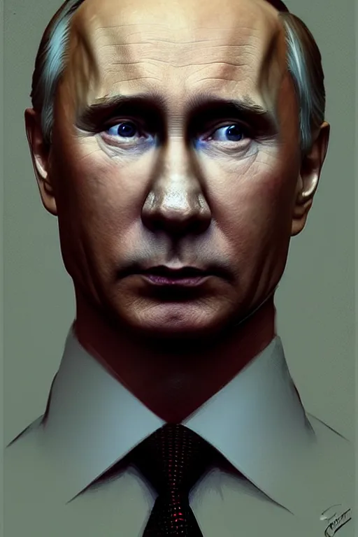 Prompt: Portrait of Putin with half of a Biden\'s face, highly detailed photo, artstation, smooth, art by greg rutkowski
