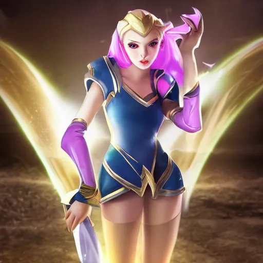 Image similar to a photograph of lux from league of legends