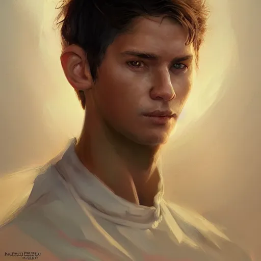 Image similar to portrait of a man , digital art by Mandy Jurgens and Irina French and Heraldo Ortega and Janice Sung and Julia Razumova and Charlie Bowater and Aaron Griffin and Jana Schirmer and Guweiz and Tara Phillips and Yasar Vurdem and Alexis Franklin and Loish and Daniela Uhlig and David Belliveau , hyperdetailed, artstation, cgsociety