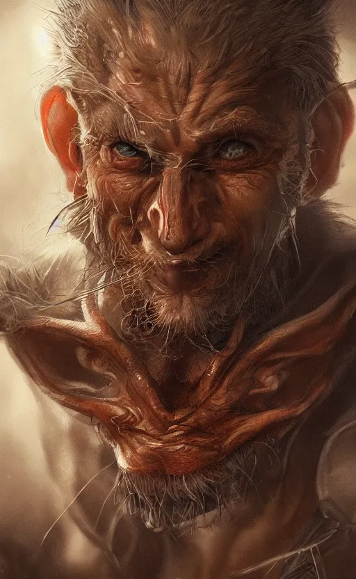Prompt: realistic detailed portrait of the ratman, dynamic lighting, photorealistic fantasy concept art, trending on art station, stunning visuals, creative, cinematic, ultra detailed