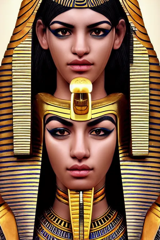 Prompt: a highly detailed beautiful portrait of a egyptian god with facial expression / emotion : sad in the style of artgerm.