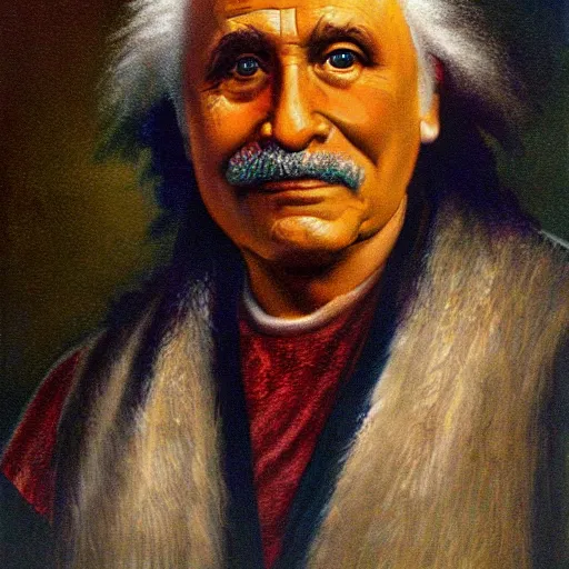 Prompt: cherokee einstein portrait