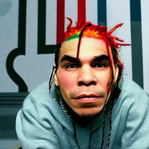 Prompt: 6ix9ine in the Ok Computer Album