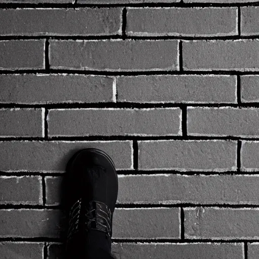 Image similar to a black brick sitting on top of a white brick