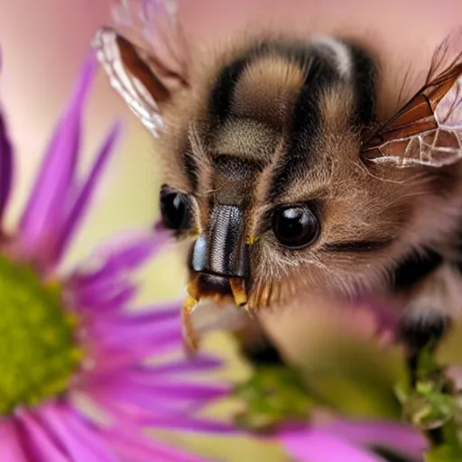 Image similar to photo of a bee that looks like a kitten