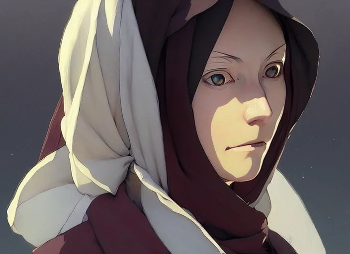 Prompt: florence nightingale 5 5 years old, character face study, faces only, concept art finely detailed perfect art, painted by greg rutkowski makoto shinkai takashi takeuchi studio ghibli, pinterest, cevagraf comics