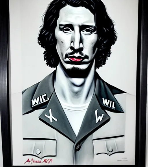 Image similar to a wwiii propaganda portrait of adam driver, hyperrealism, highly detailed