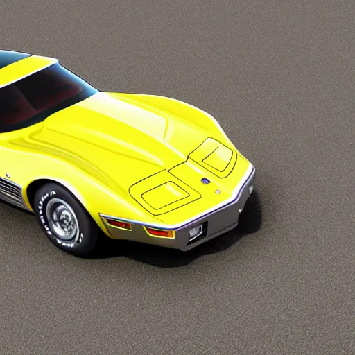 Image similar to concept art of a 1 9 7 9 yellow stingray corvette