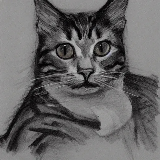 Prompt: vrubel sketch cat