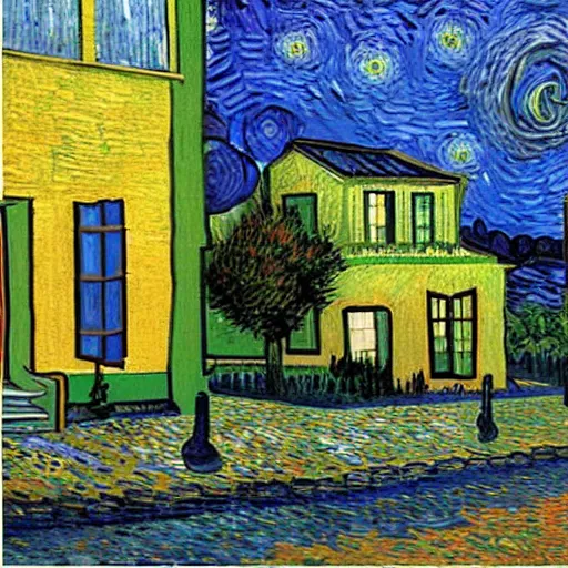 Prompt: van gogh style house, realistic,