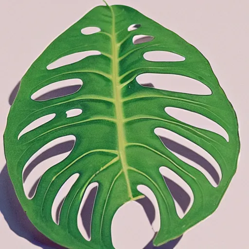 Prompt: a melting monstera leaf made of molten iron